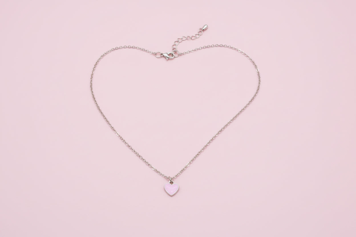 pink heart necklace