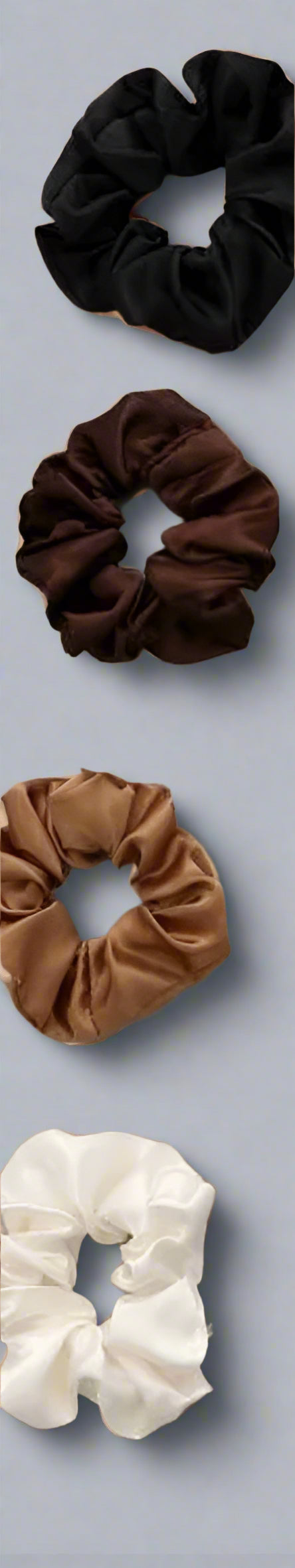 Satin brown tone scrunchies